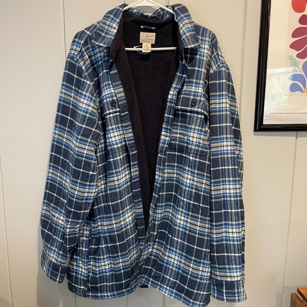 🥾 LL Bean Fleece-Lined Flannel Shirt 🥾 Mens XL